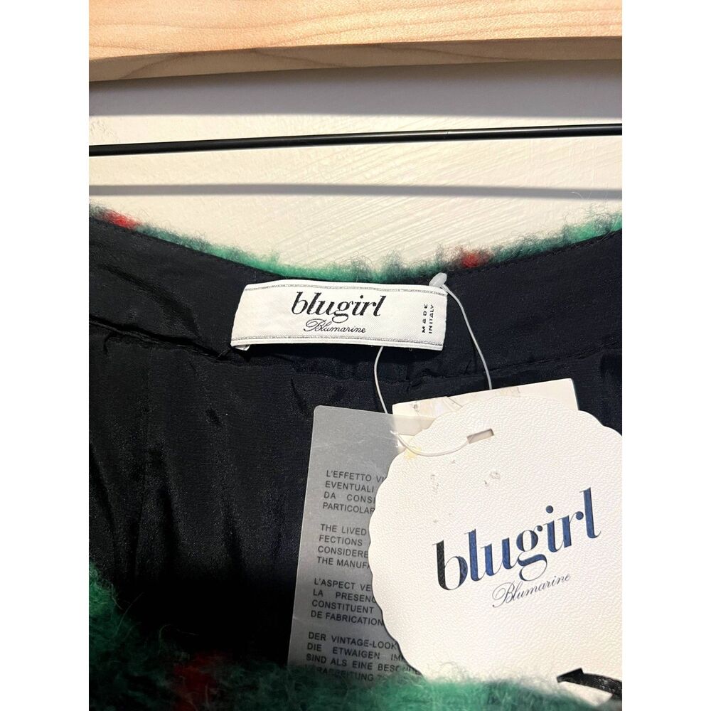 NWT Blugirl Blumarine Plaid Mohair Wool Blend Pleated Midi Preppy Skirt M - Picture 8 of 14